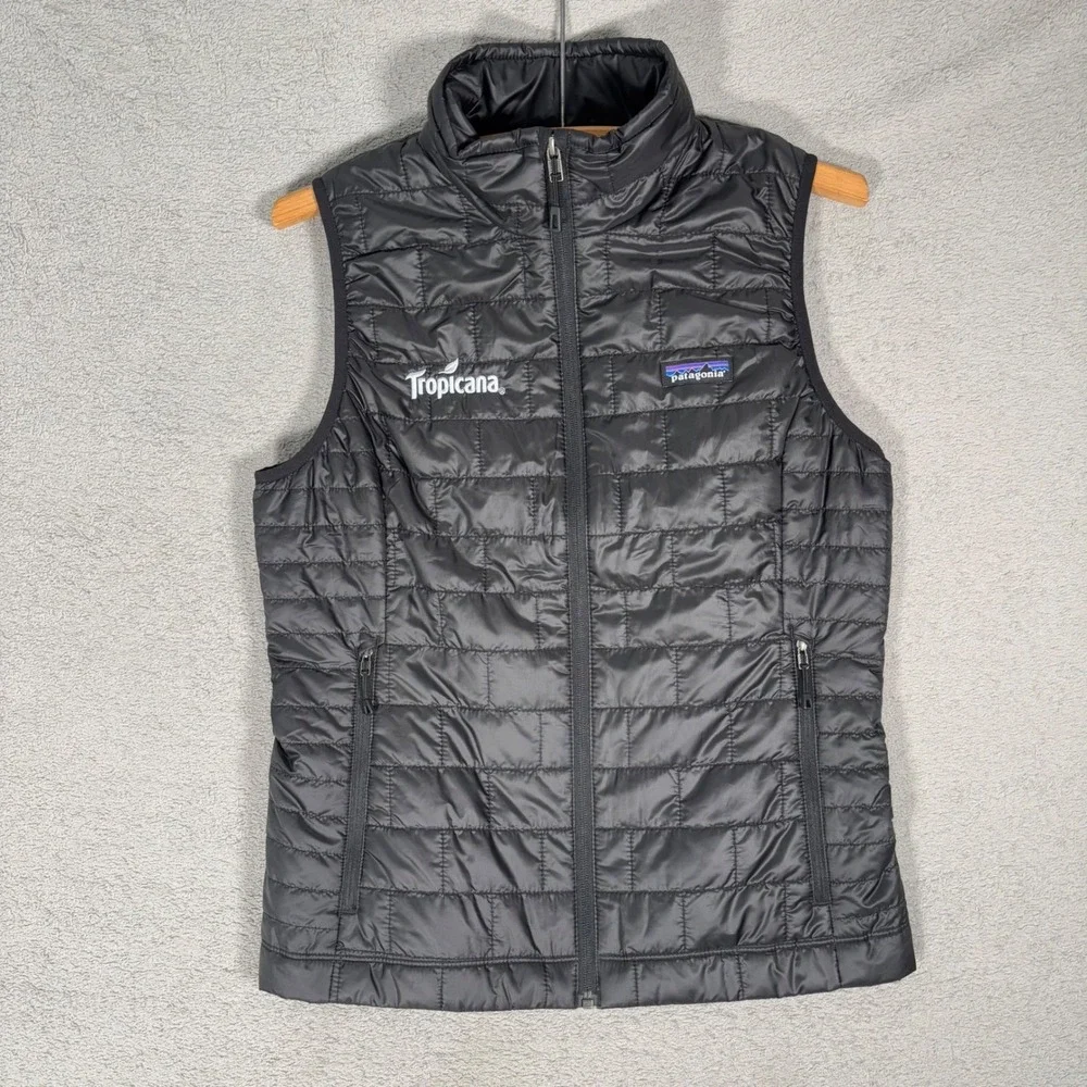 Patagonia Primaloft Puffer‎ Vest Womens Size M Black Insulated Jacket Tropicana